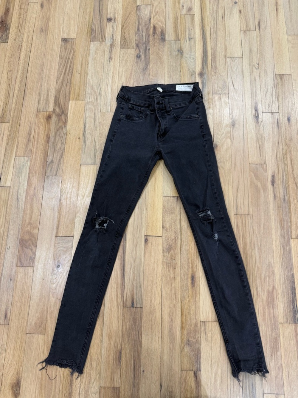 rag & bone Black Ripped Skinny Jeans